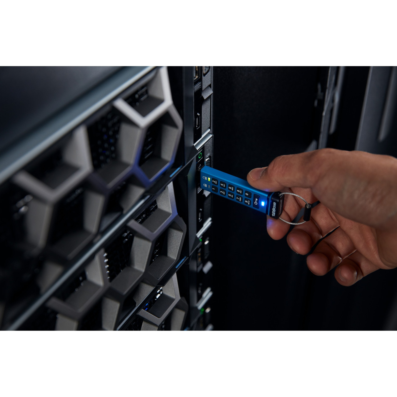 Kingston IronKey Keypad 200C - 128GB AES-256 Encrypted USB-C Secure Flash Drive - Blue — Buy in Cyprus with Fast Delivery