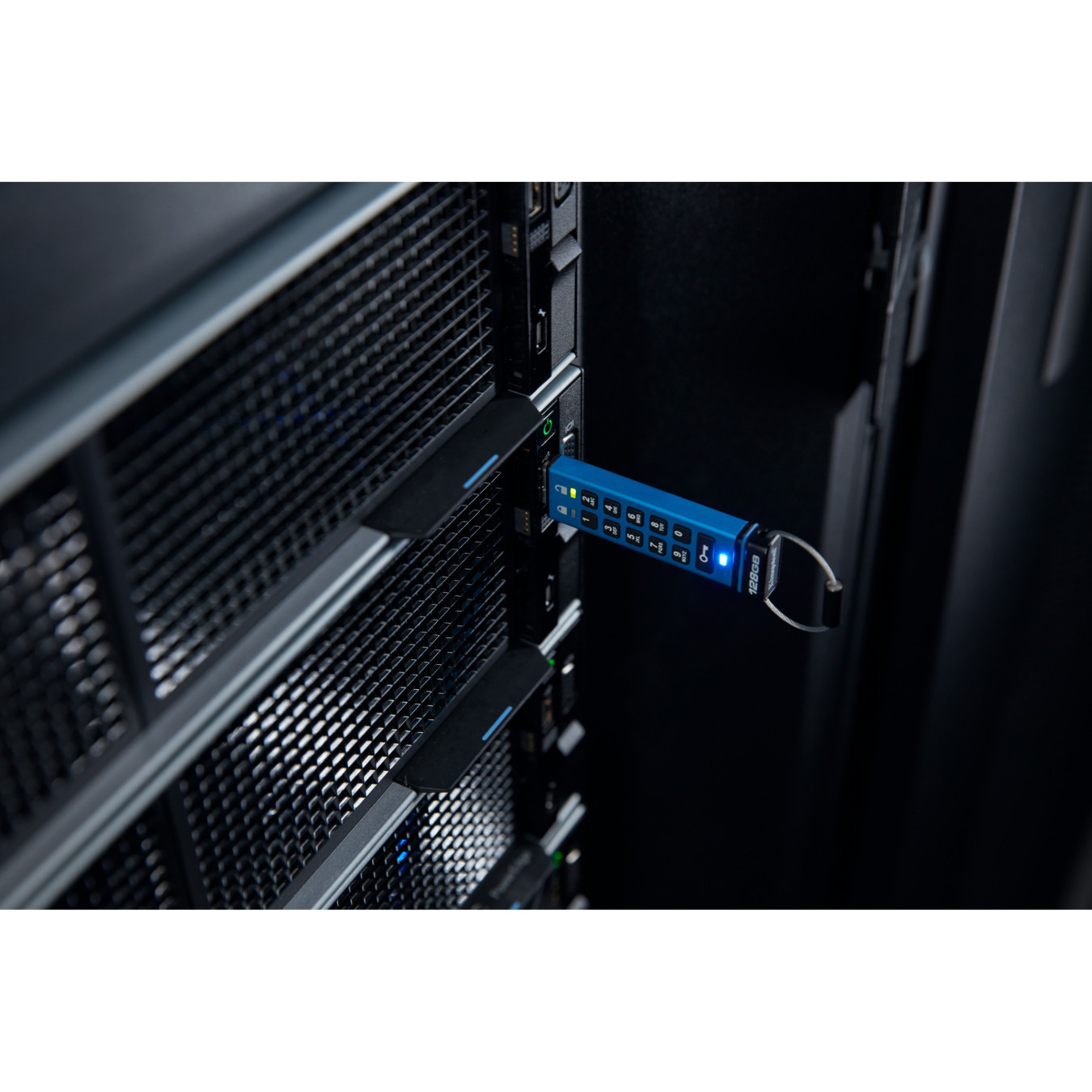Kingston IronKey Keypad 200C - 128GB AES-256 Encrypted USB-C Secure Flash Drive - Blue — Buy in Cyprus with Fast Delivery