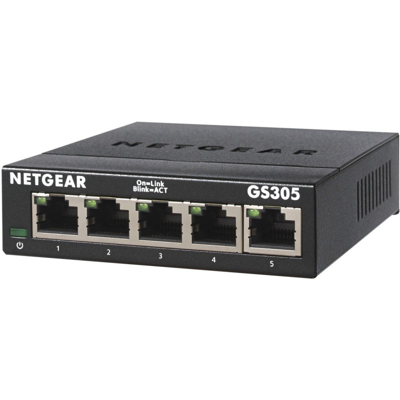 Buy NETGEAR GS305 - 5-Port Gigabit Unmanaged Switch - Black Metal, Wall-Mountable in Cyprus, Nicosia, Limassol, Larnaka, Pafos