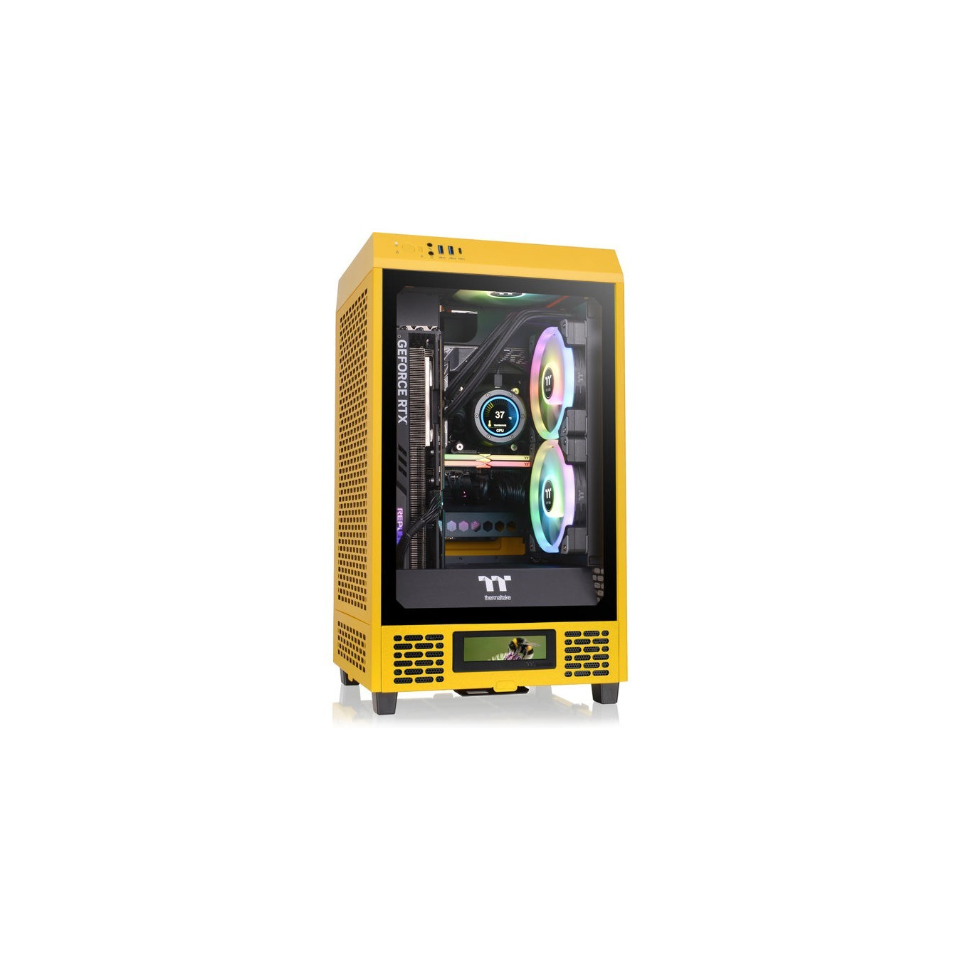 Thermaltake The Tower 200 TG - CA-1X9-00S4WN-00 - Mini-ITX Case, Yellow SPCC, 380mm GPU, 200mm CPU Cooler