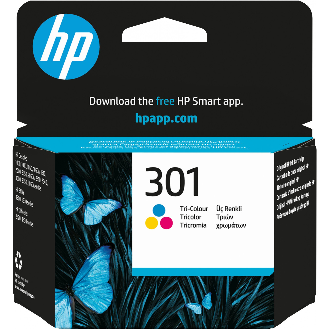 HP 301 Original Ink Cartridge - CH562EE - Tri-Color (Cyan/Magenta/Yellow), Standard 3 ml (~150 pages)
