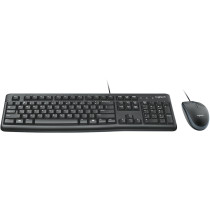 Logitech Desktop MK120 - Wired USB Italian QWERTY Keyboard with Optical Mouse, Black — Buy in Cyprus with Fast Delivery