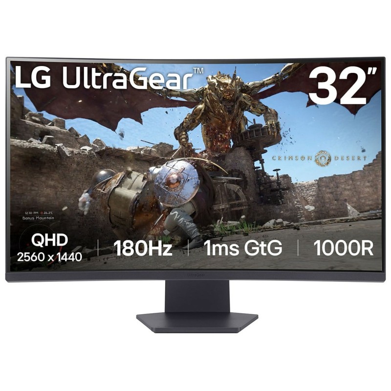 Buy LG UltraGear 32GS60QC-B - 31.5in (80cm) QHD 2560x1440 Curved VA 1000R, 180Hz... in Cyprus, Nicosia, Limassol, Larnaka, Pafos