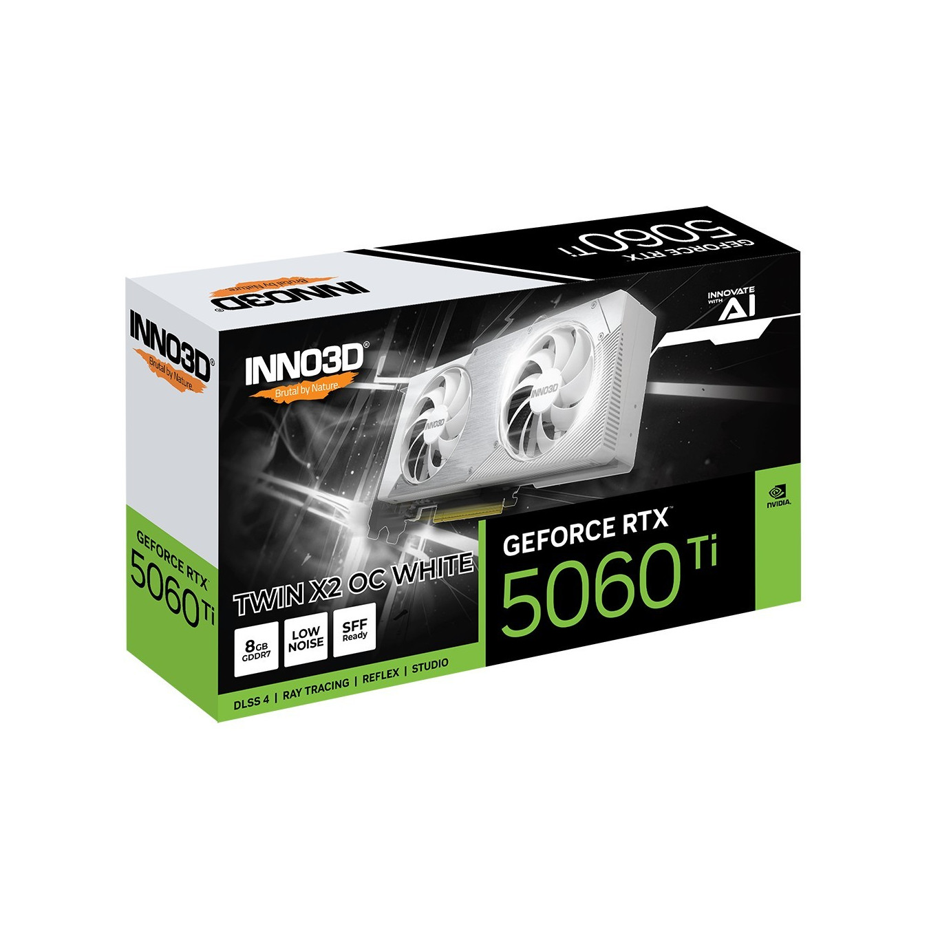 INNO3D GeForce RTX 5060 Ti Twin X2 OC - White, 8GB GDDR7, 128-bit, 2602 MHz Boost — Buy in Cyprus with Fast Delivery