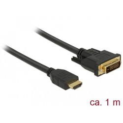 Buy DELOCK HDMI to DVI Bidirectional Cable - 85652 - Black, 1 m, Gold-Plated Con... in Cyprus, Nicosia, Limassol, Larnaka, Pafos