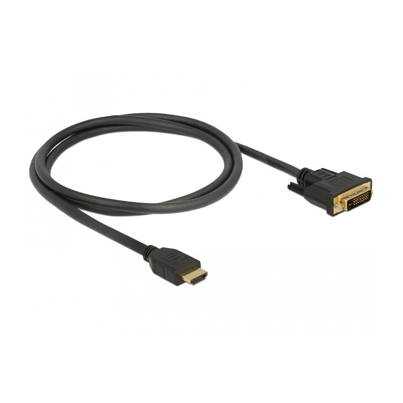 Buy DELOCK HDMI to DVI Bidirectional Cable - 85652 - Black, 1 m, Gold-Plated Con... in Cyprus, Nicosia, Limassol, Larnaka, Pafos