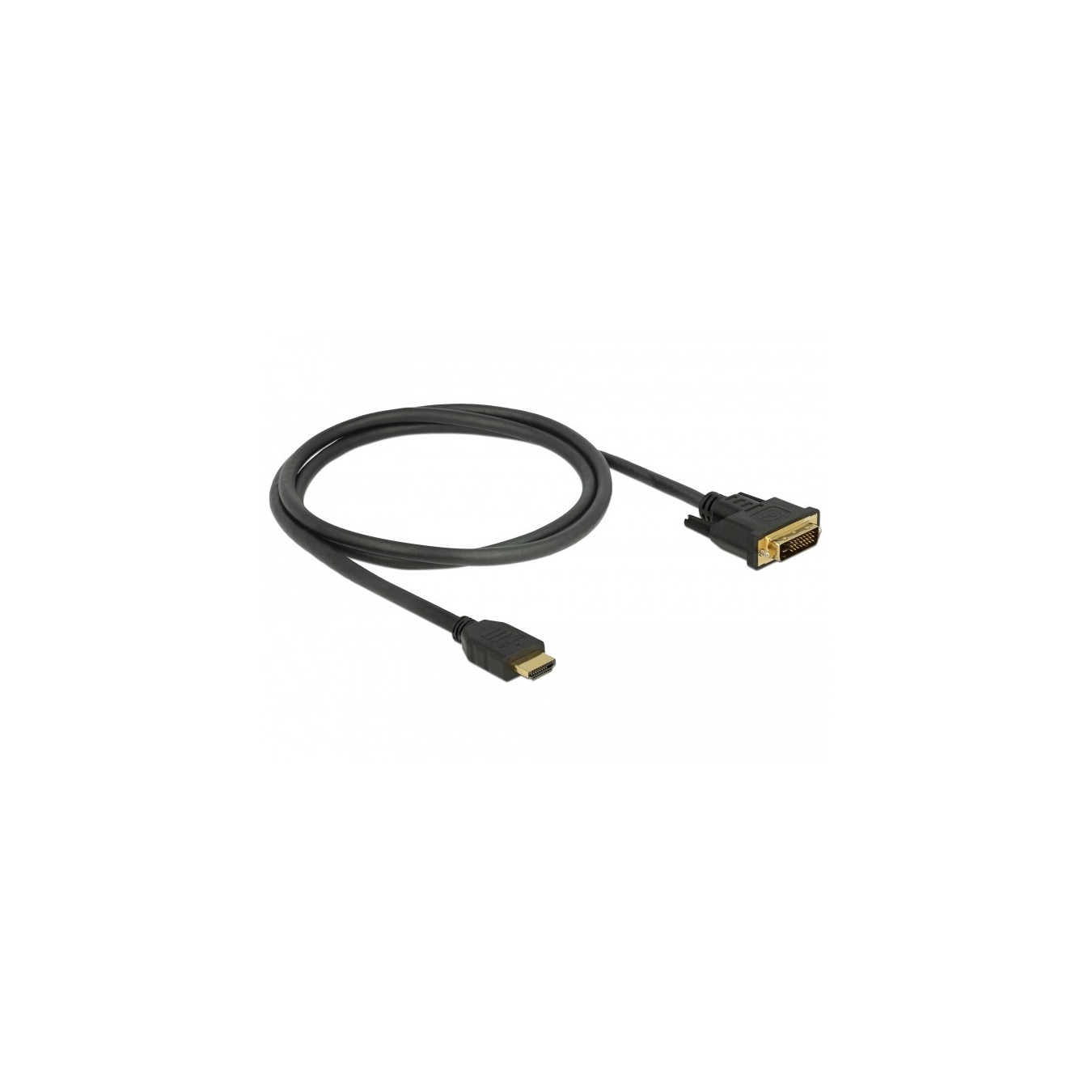 DELOCK HDMI to DVI Bidirectional Cable - 85652 - Black, 1 m, Gold-Plated Connectors — Buy in Cyprus with Fast Delivery