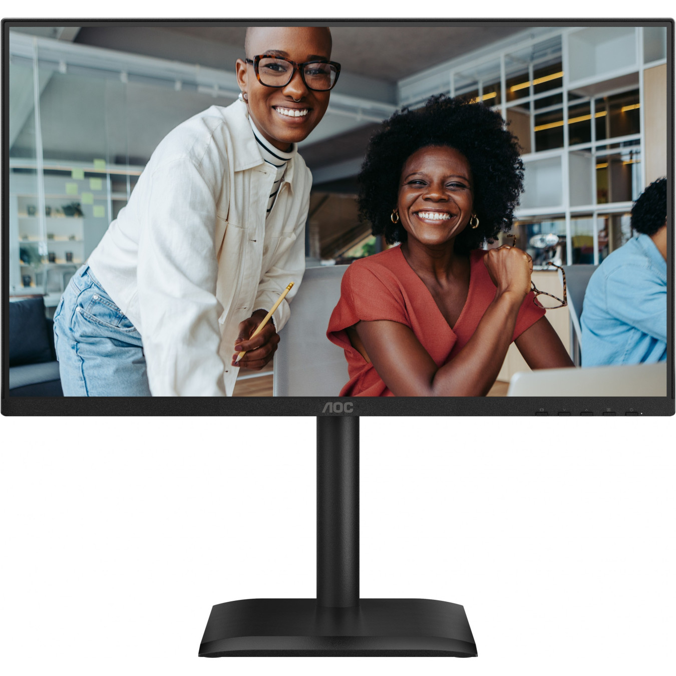 AOC 24E4U - 23.8" IPS Monitor - FHD 1920x1080, 120Hz, HDMI/DP, 4x USB-A Hub, Height-Adjustable, Black
