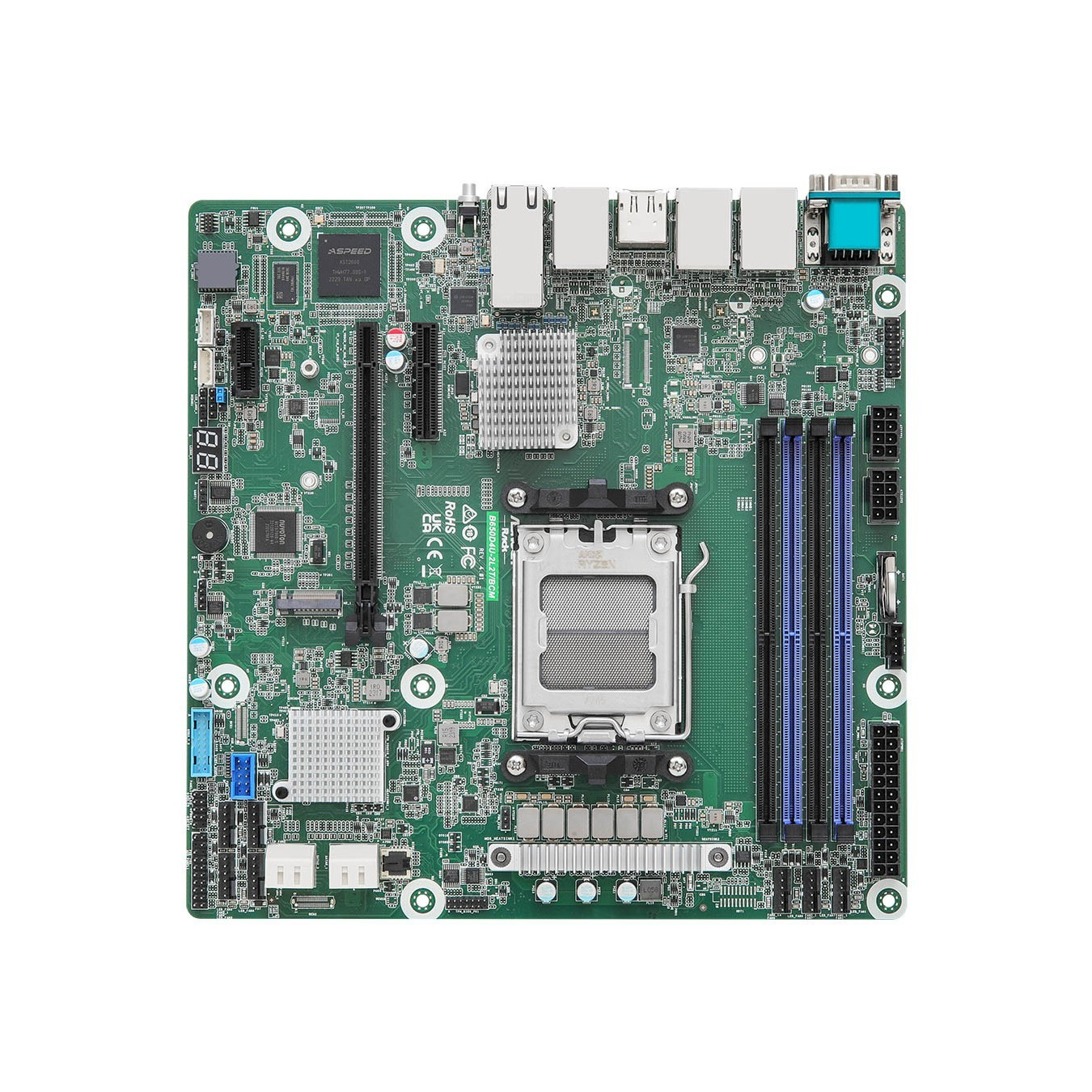 ASRock B650D4U-2L2T BCM Micro-ATX Motherboard - AM5 B650, DDR5, 4x DIMM (32GB), 4x LAN, SATA III, M.2