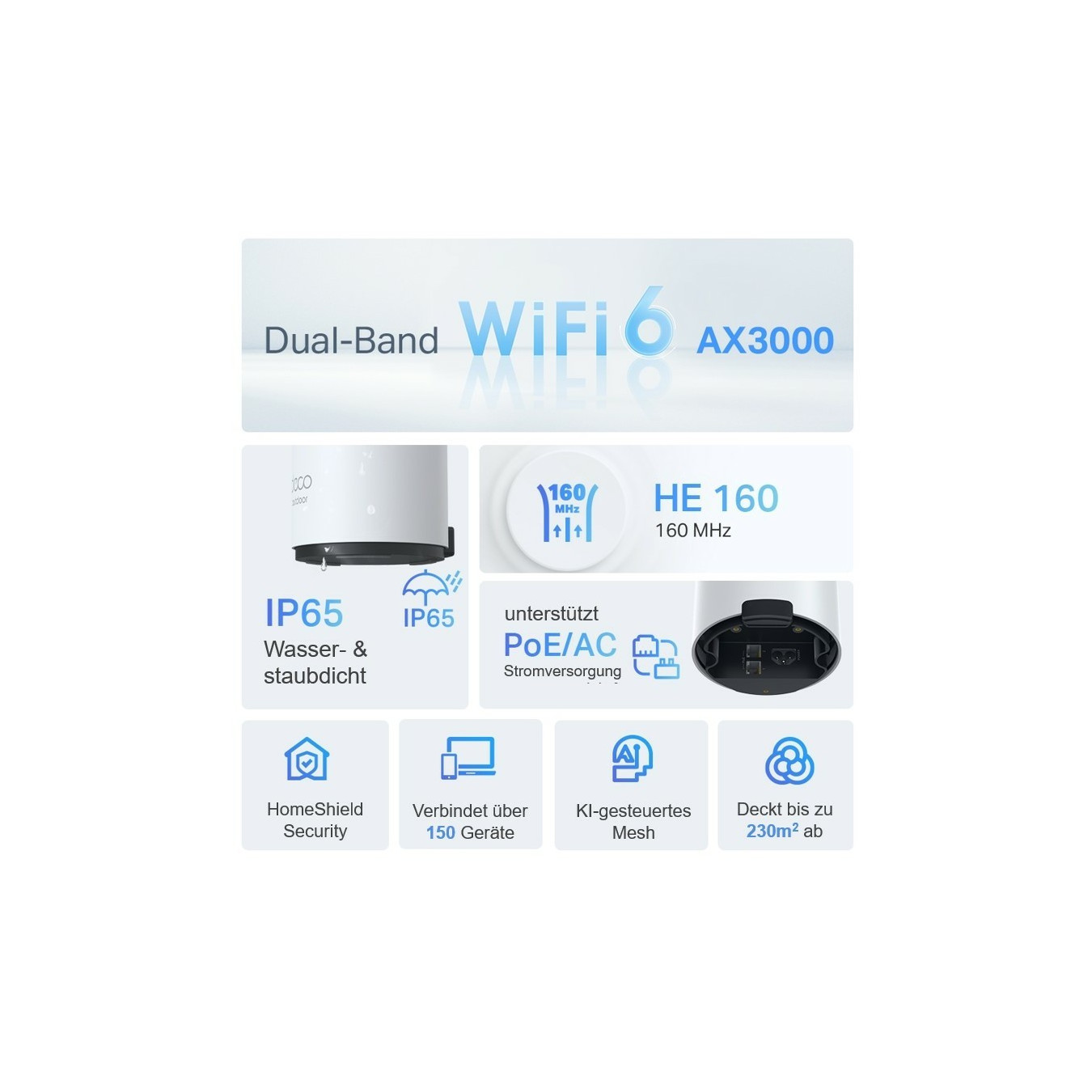 TP-Link Deco X50-Outdoor - AX3000 Wi-Fi 6 Mesh Access Point, Dual-Band (2.4/5 GHz), White — Buy in Cyprus with Fast Delivery