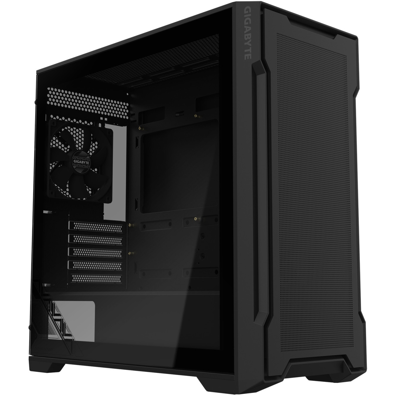 GIGABYTE C102 Glass Midi Tower - GB-C102G - Black, ATX/Mini-ITX Case, Tempered Glass, 41cm GPU, 16.5cm CPU Cooler