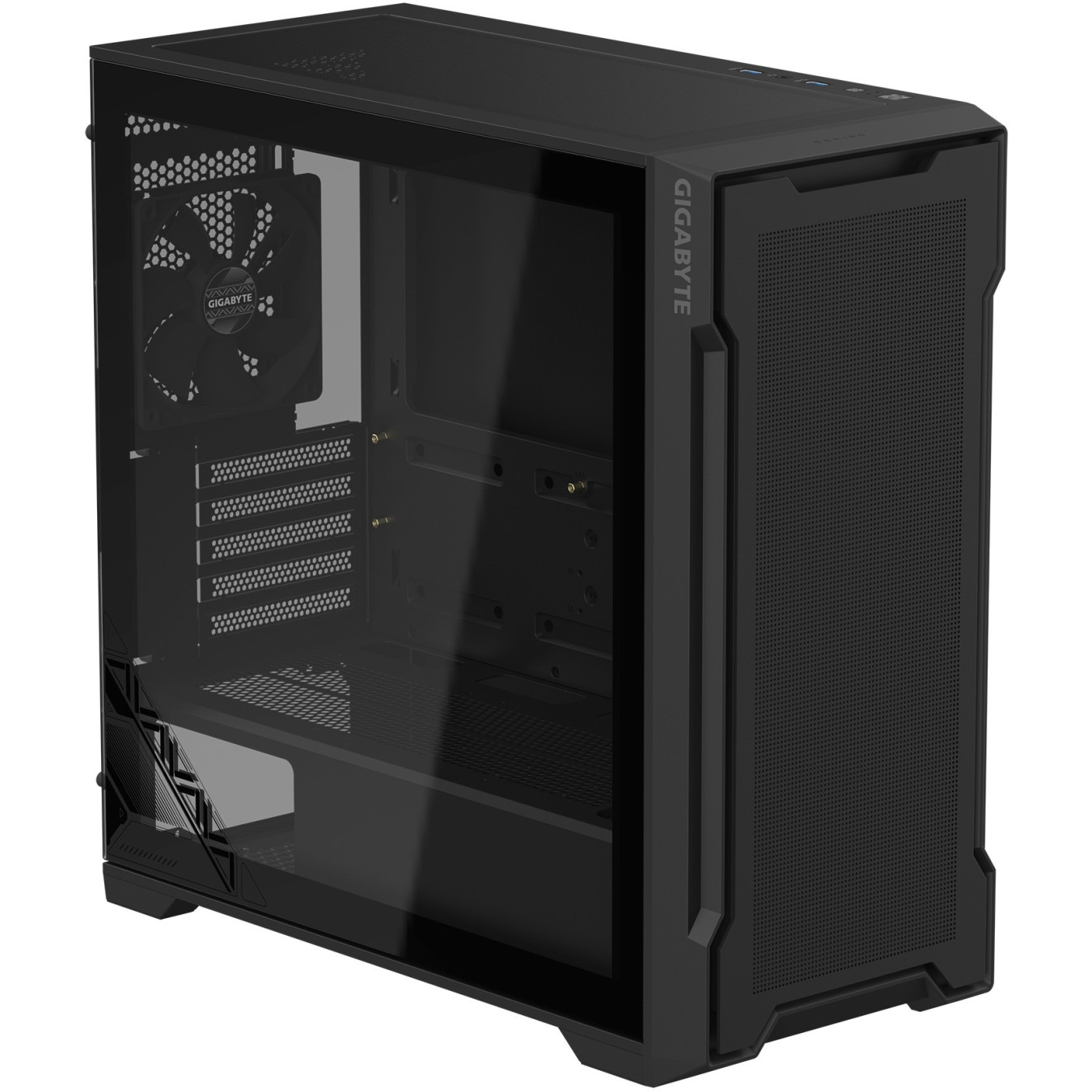 GIGABYTE C102 Glass Midi Tower - GB-C102G - Black, ATX/Mini-ITX Case, Tempered Glass, 41cm GPU, 16.5cm CPU Cooler