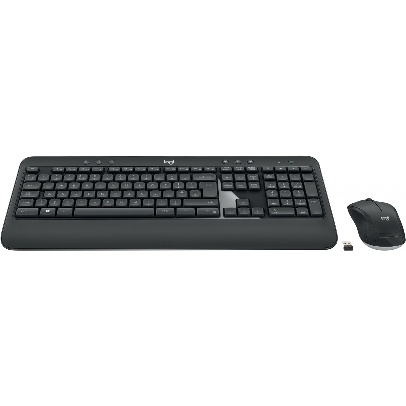 Logitech MK540 Advanced - Wireless RF Keyboard & Mouse Combo - Spanish QWERTY, Black, 2.4 GHz Unifying