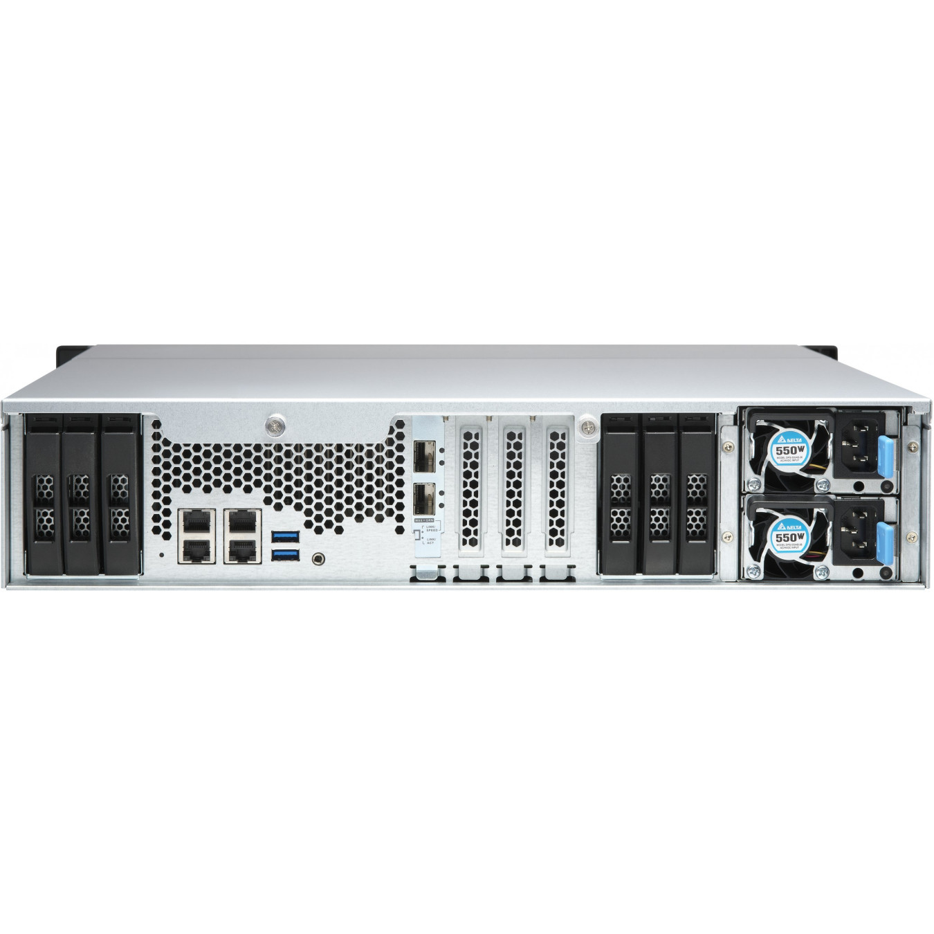 QNAP TS-h1886XU-RP-R2 - 12+6 Bay 2U Rack NAS - Intel Xeon D-1622 (up to 3.2GHz), 32GB ECC DDR4, Black/Grey