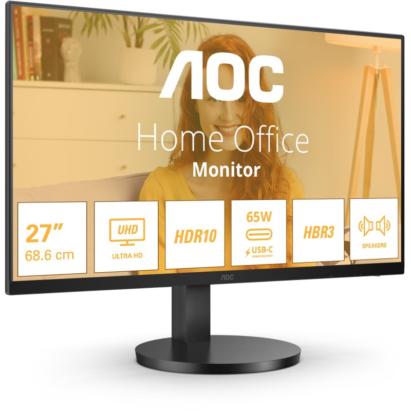Buy AOC U27B3CF - 27-inch 4K IPS Monitor, 3840x2160, USB-C PD 65W, 2×HDMI 2.0, ... in Cyprus, Nicosia, Limassol, Larnaka, Pafos