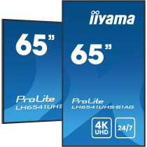 IIYAMA LH6541UHS-B1AG - 65" 4K UHD Digital Signage Display, VA Panel, 3x HDMI, USB2.0, 500 cd/m², 24/7, Black
