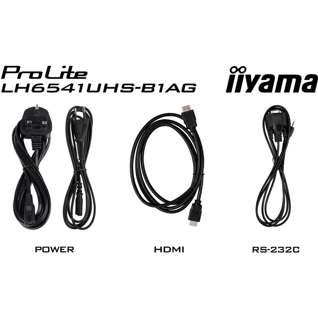 IIYAMA LH6541UHS-B1AG - 65" 4K UHD Digital Signage Display, VA Panel, 3x HDMI, USB2.0, 500 cd/m², 24/7, Black