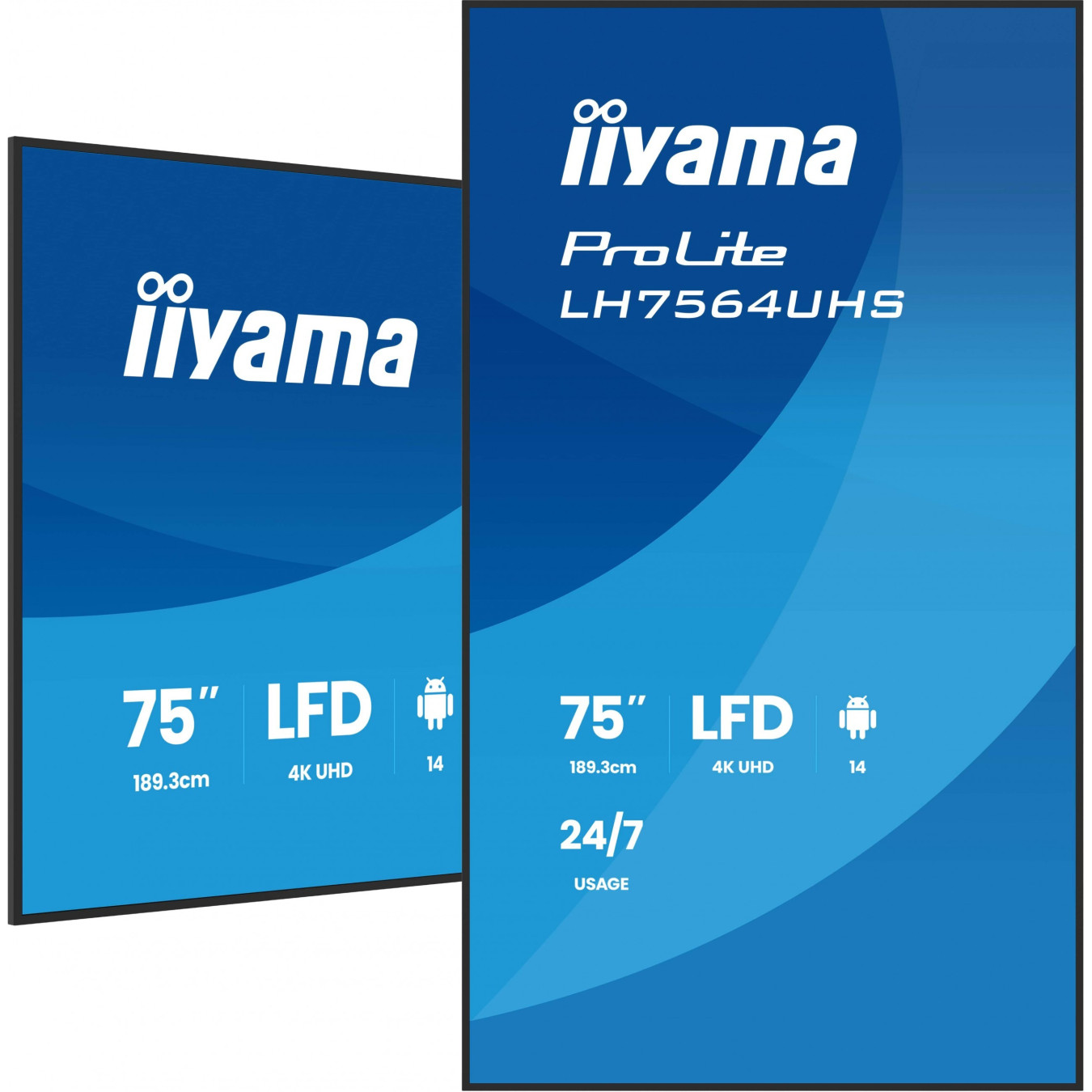 iiyama LH7564UHS-B1AG - 75" 4K UHD Digital Signage Display, VA Panel, Android 14, Black — Buy in Cyprus with Fast Delivery