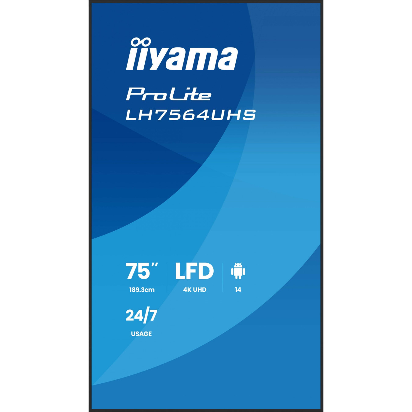 iiyama LH7564UHS-B1AG - 75" 4K UHD Digital Signage Display, VA Panel, Android 14, Black — Buy in Cyprus with Fast Delivery