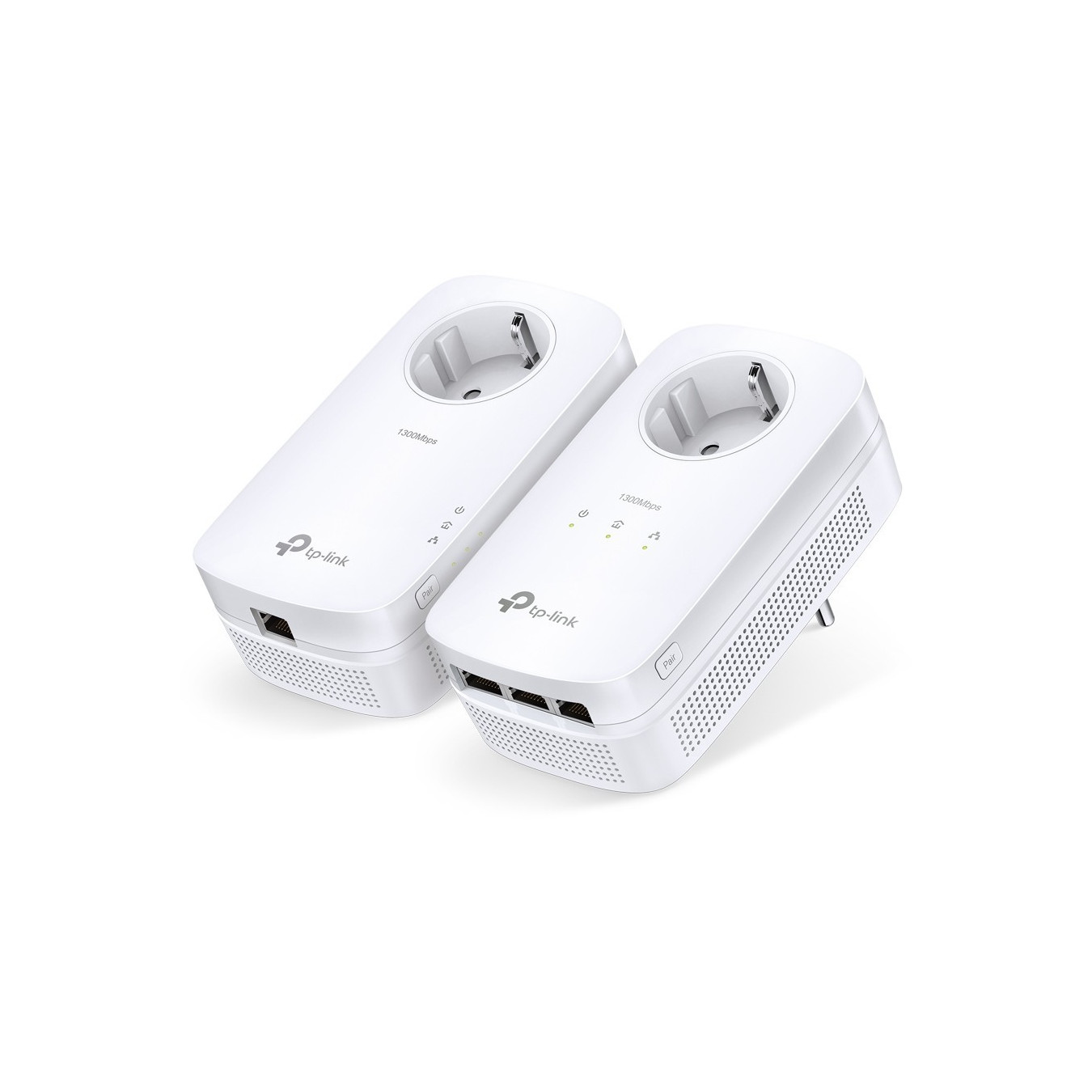 TP-Link TL-PA8033P Kit - AV1300 Powerline Adapter, 3x Gigabit Ports, Passthrough Socket, White