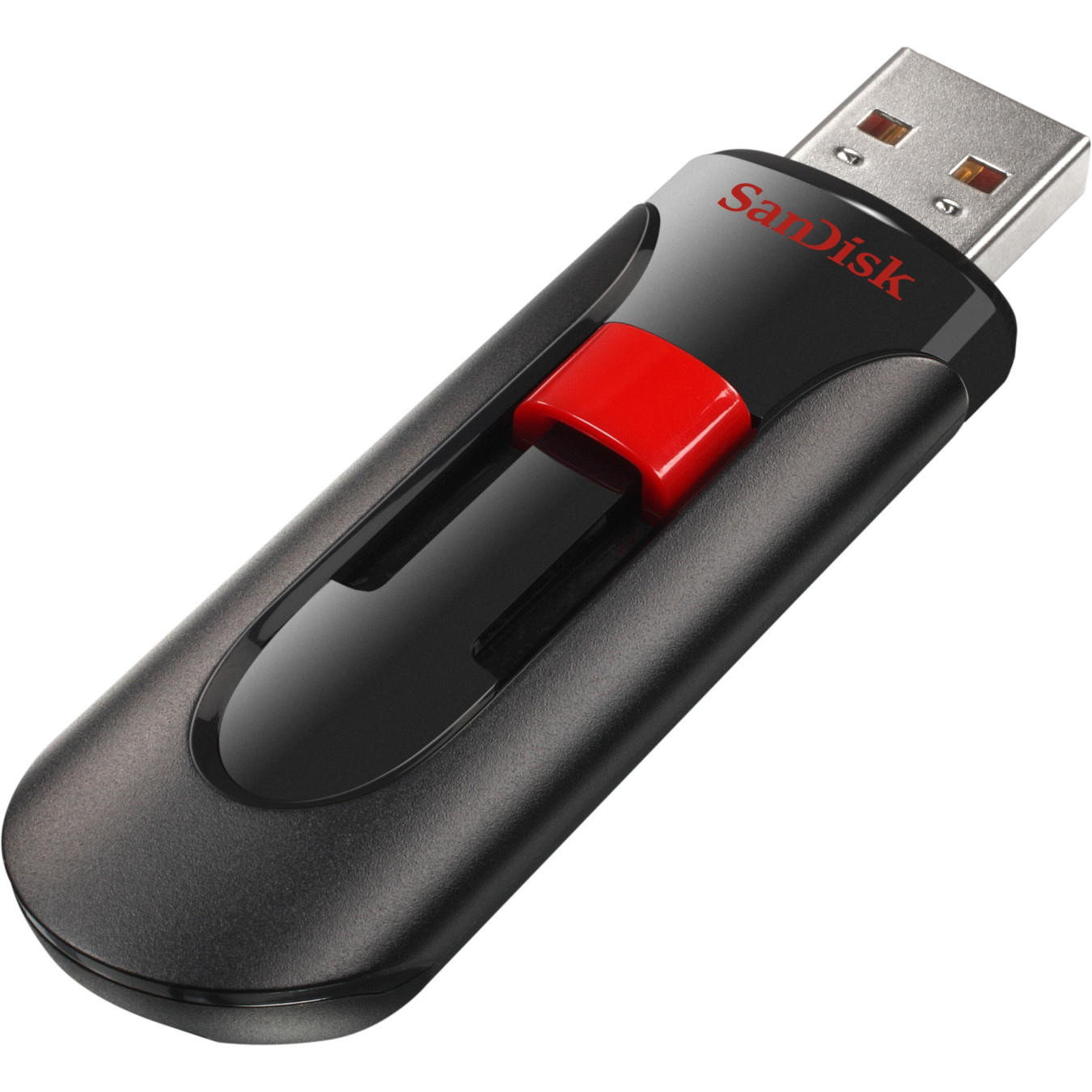 SanDisk Cruzer Glide - 128GB USB 2.0 Flash Drive - Black/Red, USB-A Slide Design, 128-bit AES Password Protection
