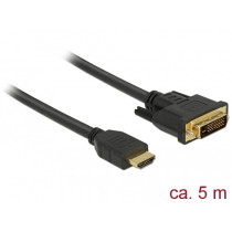 DELOCK HDMI to DVI Cable 24+1 - 85656 - Black, 5 m, Bidirectional, Gold-Plated — Buy in Cyprus with Fast Delivery