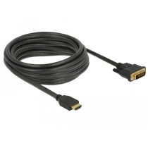 DELOCK HDMI to DVI Cable 24+1 - 85656 - Black, 5 m, Bidirectional, Gold-Plated — Buy in Cyprus with Fast Delivery