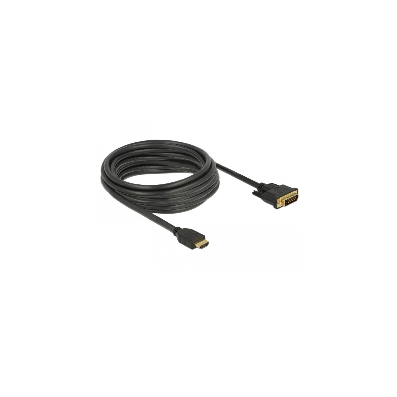 DELOCK HDMI to DVI Cable 24+1 - 85656 - Black, 5 m, Bidirectional, Gold-Plated — Buy in Cyprus with Fast Delivery