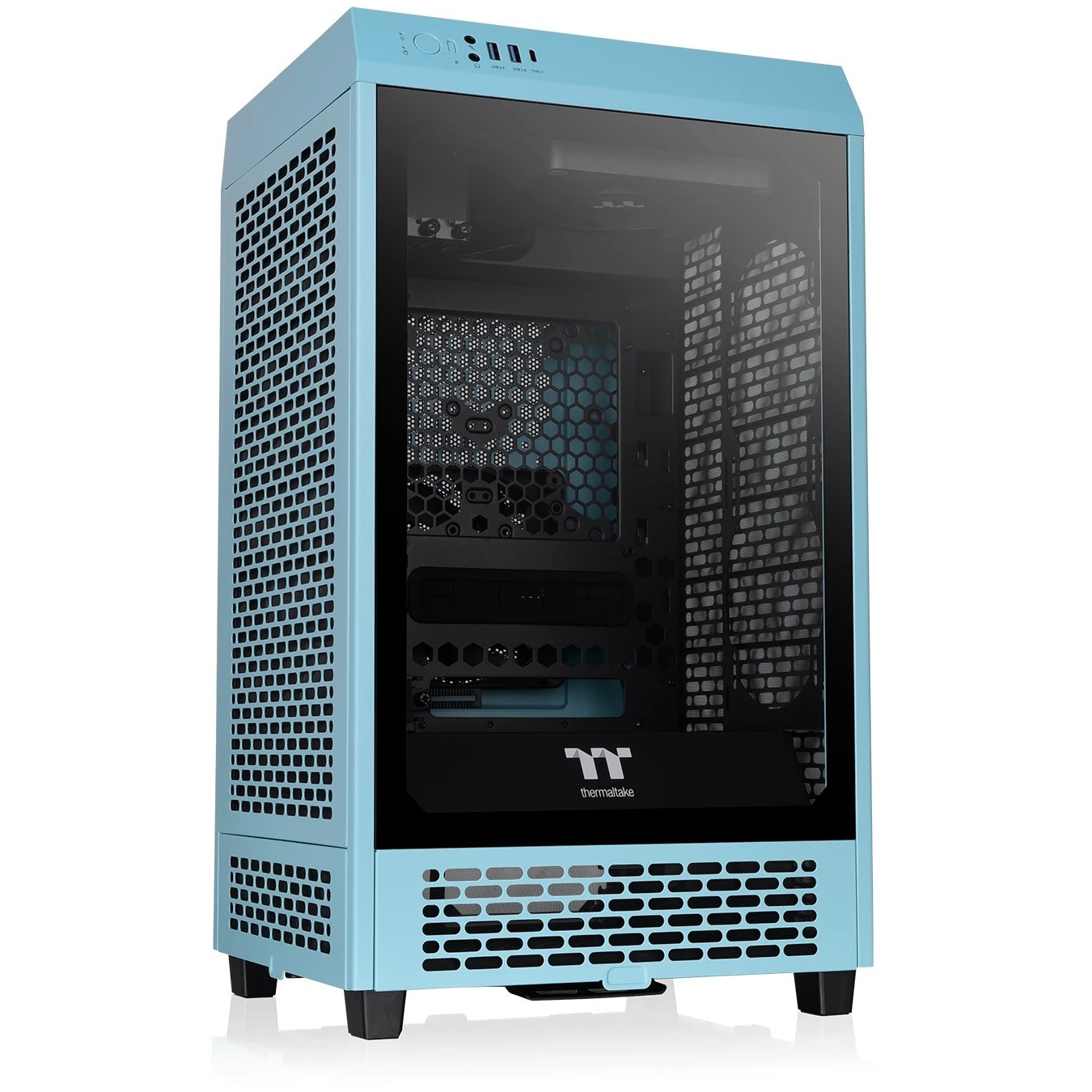 Thermaltake The Tower 200 TG - Mini-ITX Mini Tower Case - Turquoise, USB-C, Compact Gaming — Buy in Cyprus with Fast Delivery