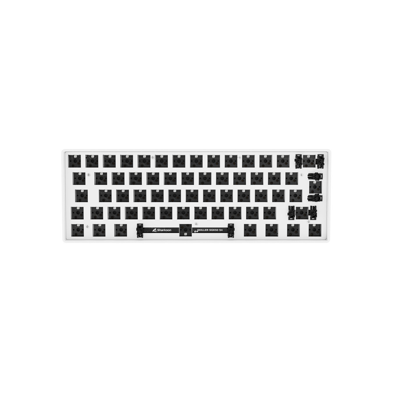 Sharkoon SKILLER SGK50 S4 Barebone - 60% Wired USB-C Keyboard, White, RGB, 32KB Onboard, 1000Hz