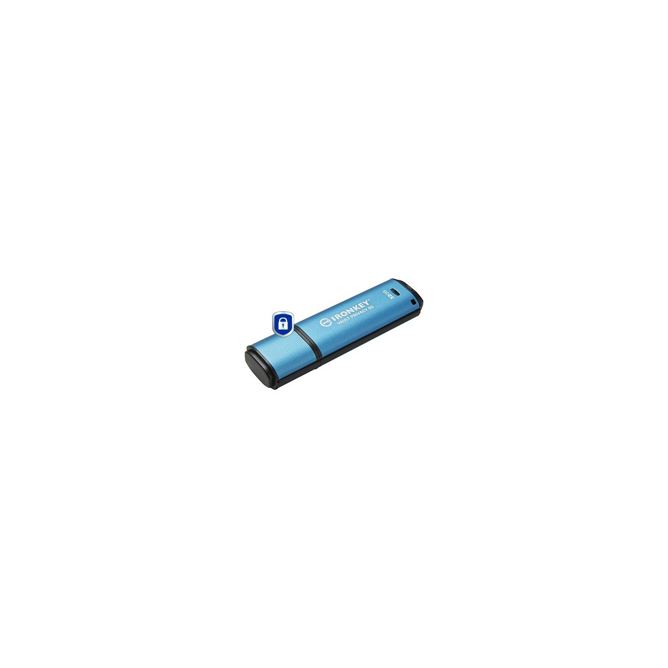Kingston IronKey Vault Privacy 50 - 32GB AES-256 Encrypted USB-A 3.2 Gen1 Flash Drive (Black/Blue)