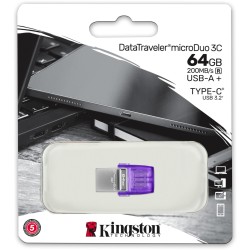 Buy Kingston DataTraveler microDuo 3C - 64GB USB-A & USB-C Flash Drive, Purple S... in Cyprus, Nicosia, Limassol, Larnaka, Pafos