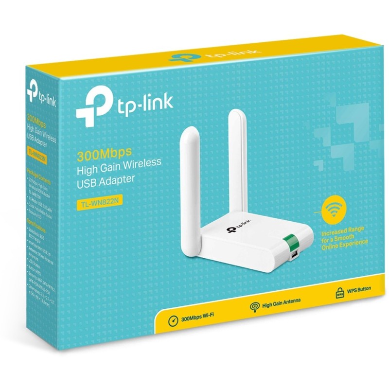 Buy TP-Link TL-WN822N - 300Mbps High-Gain USB Wi-Fi Adapter - White, 2.4GHz, USB... in Cyprus, Nicosia, Limassol, Larnaka, Pafos