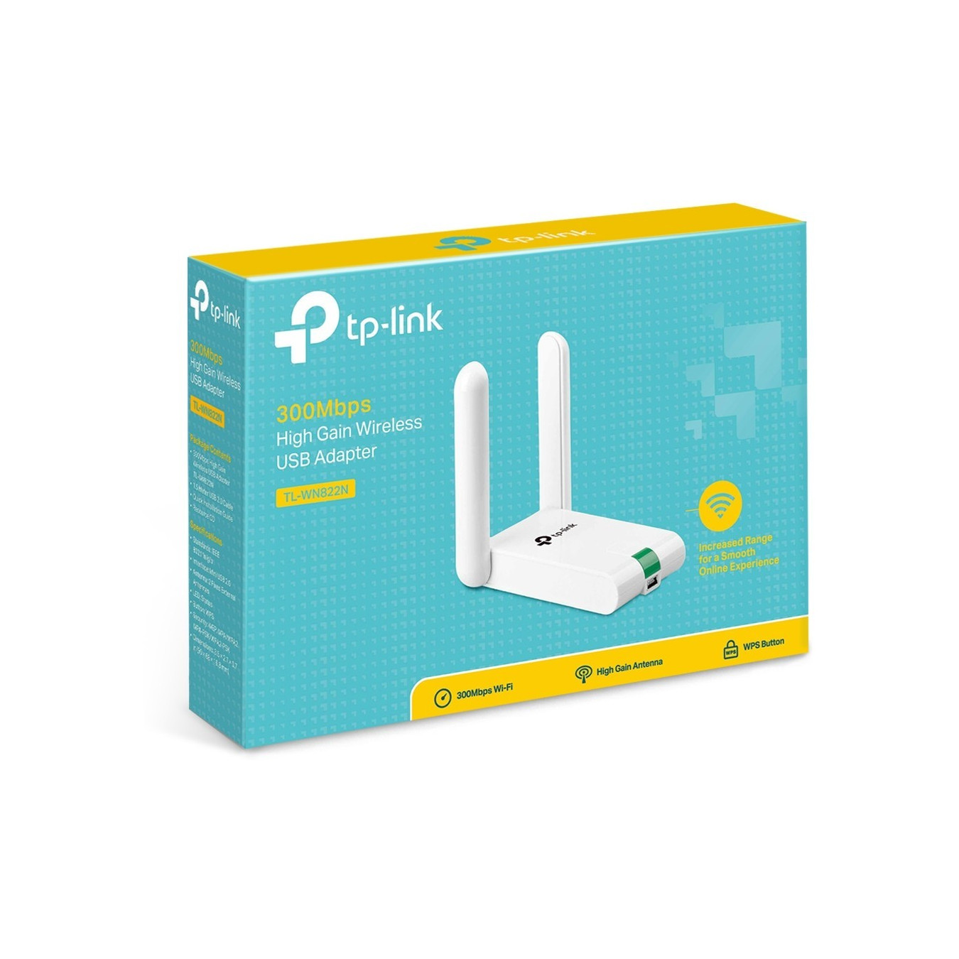 TP-Link TL-WN822N - 300Mbps High-Gain USB Wi-Fi Adapter - White, 2.4GHz, USB 2.0 (Wi-Fi 4) — Buy in Cyprus with Fast Delivery