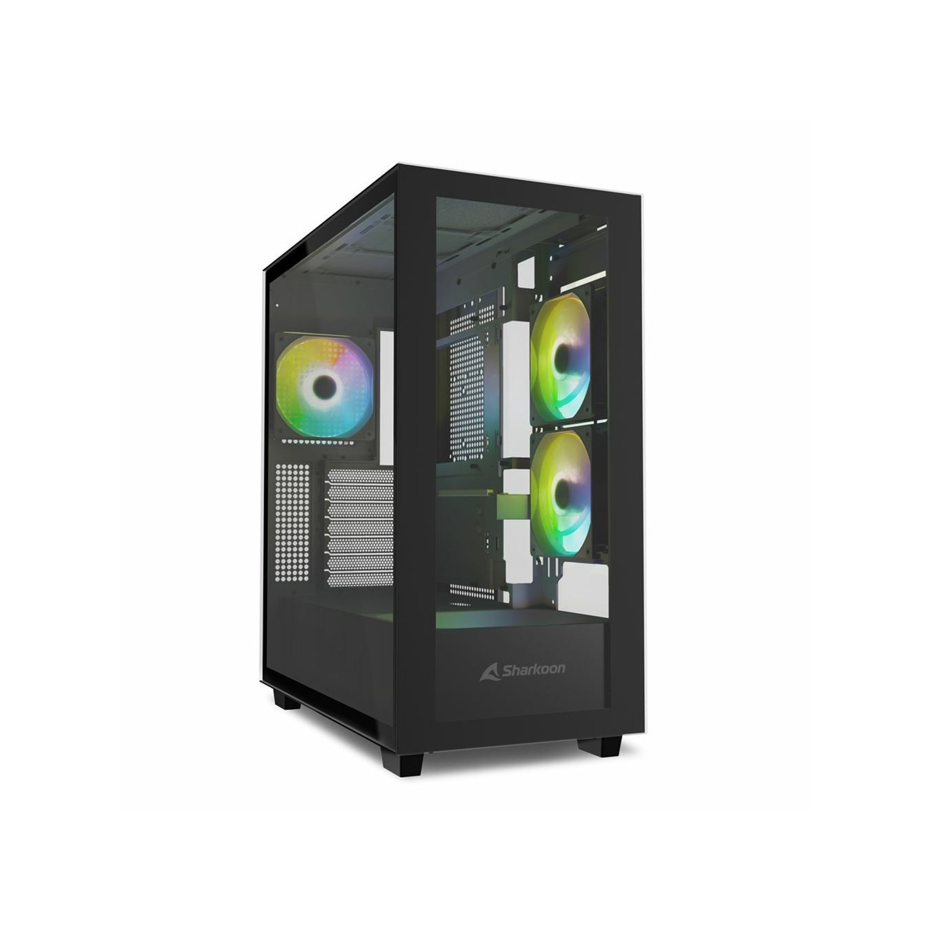Sharkoon Rebel C60 RGB - Mid Tower Gaming Case - Black, Tempered Glass, RGB, ATX/mATX/Mini-ITX