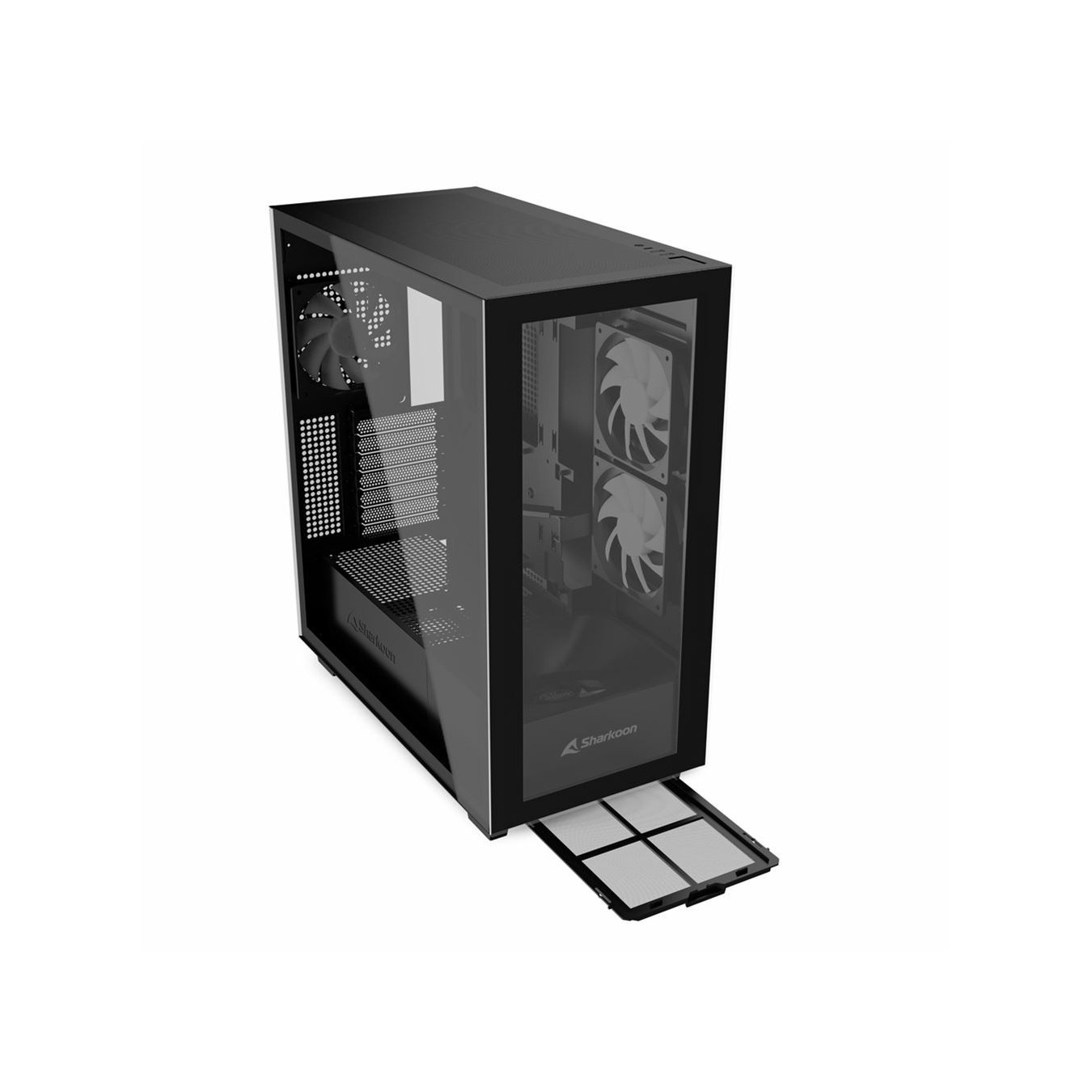 Sharkoon Rebel C60 RGB - Mid Tower Gaming Case - Black, Tempered Glass, RGB, ATX/mATX/Mini-ITX