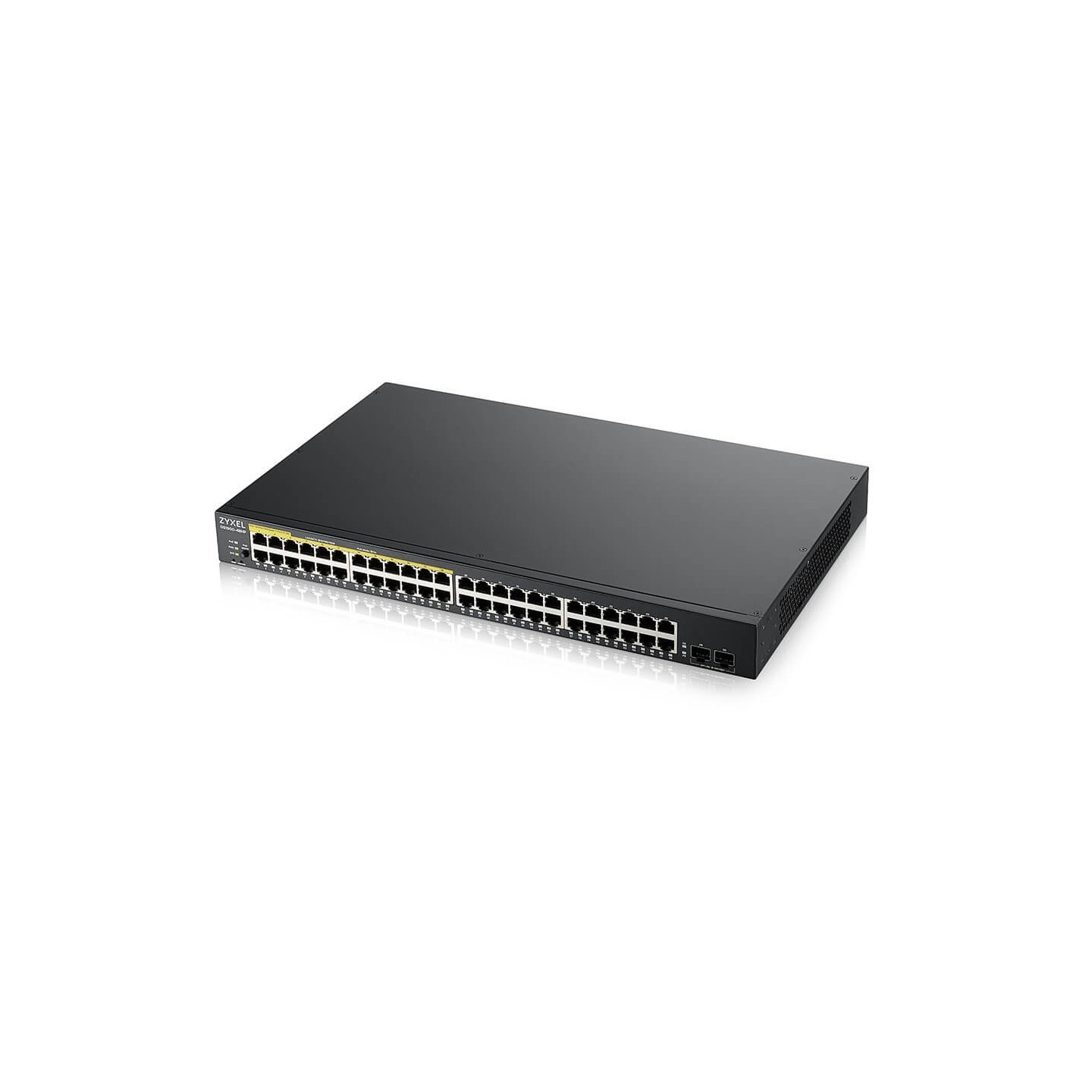 Zyxel GS1900-48HPv2 - 48-Port Gigabit L2 Managed PoE Switch, 24 PoE Ports (170W), 2 SFP, Rackmount, Black