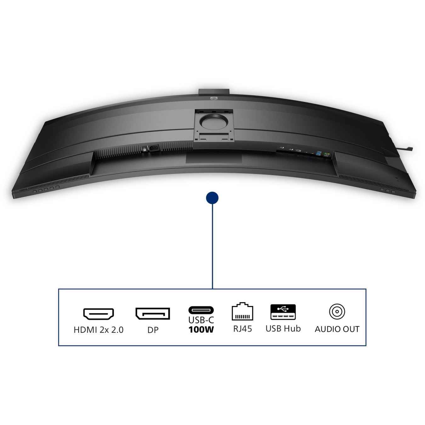Philips 49B2U6900CH - 49in 32:9 Curved Dual QHD 5120x1440, VA, 75Hz, HDR400, USB-C PD100W, Black