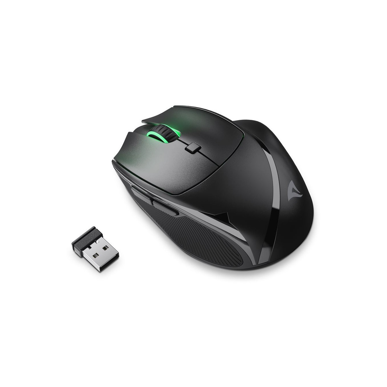 Sharkoon OfficePal M25W - Right-Hand Wireless Gaming Mouse, Black, 4000 DPI, USB-C & 2.4 GHz