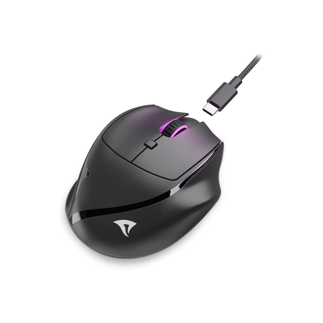 Sharkoon OfficePal M25W - Right-Hand Wireless Gaming Mouse, Black, 4000 DPI, USB-C & 2.4 GHz