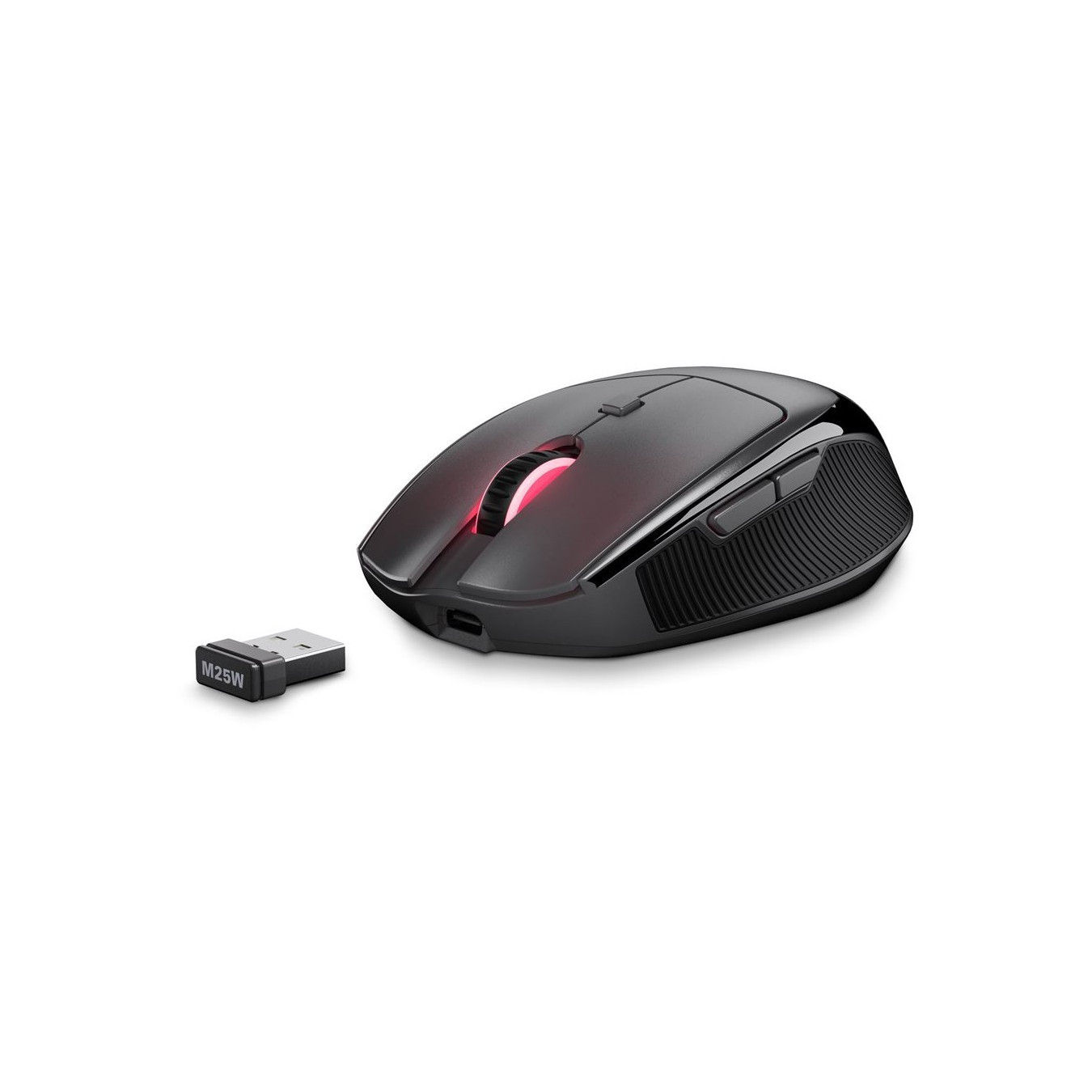 Sharkoon OfficePal M25W - Right-Hand Wireless Gaming Mouse, Black, 4000 DPI, USB-C & 2.4 GHz