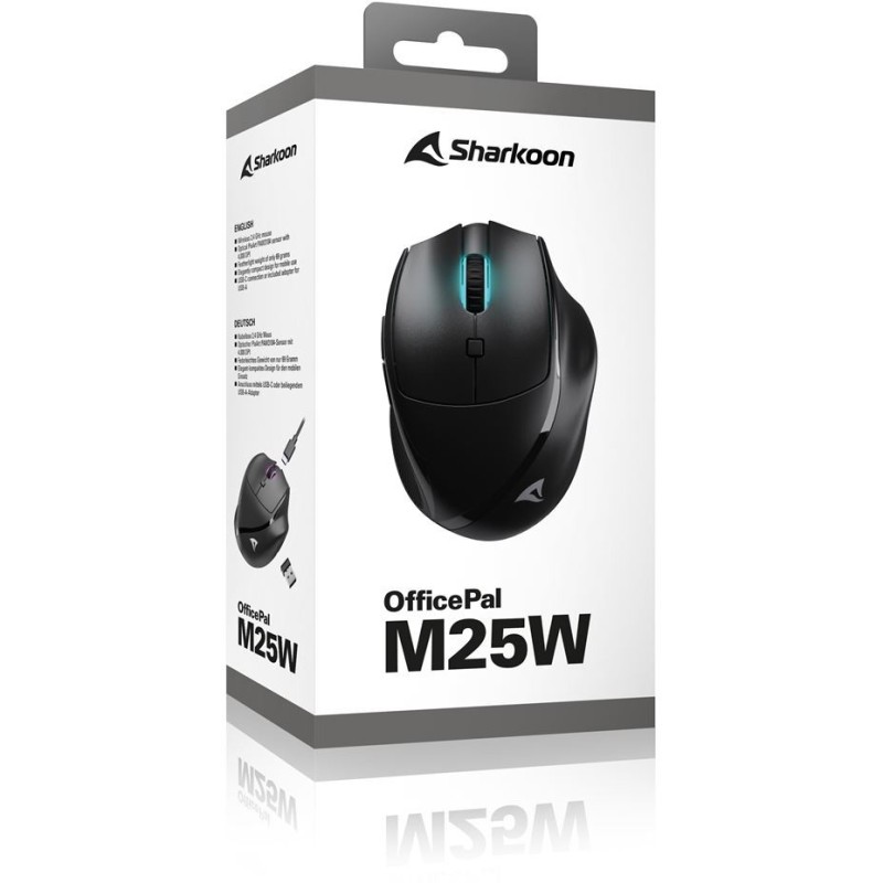 Buy Sharkoon OfficePal M25W - Right-Hand Wireless Gaming Mouse, Black, 4000 DPI,... in Cyprus, Nicosia, Limassol, Larnaka, Pafos