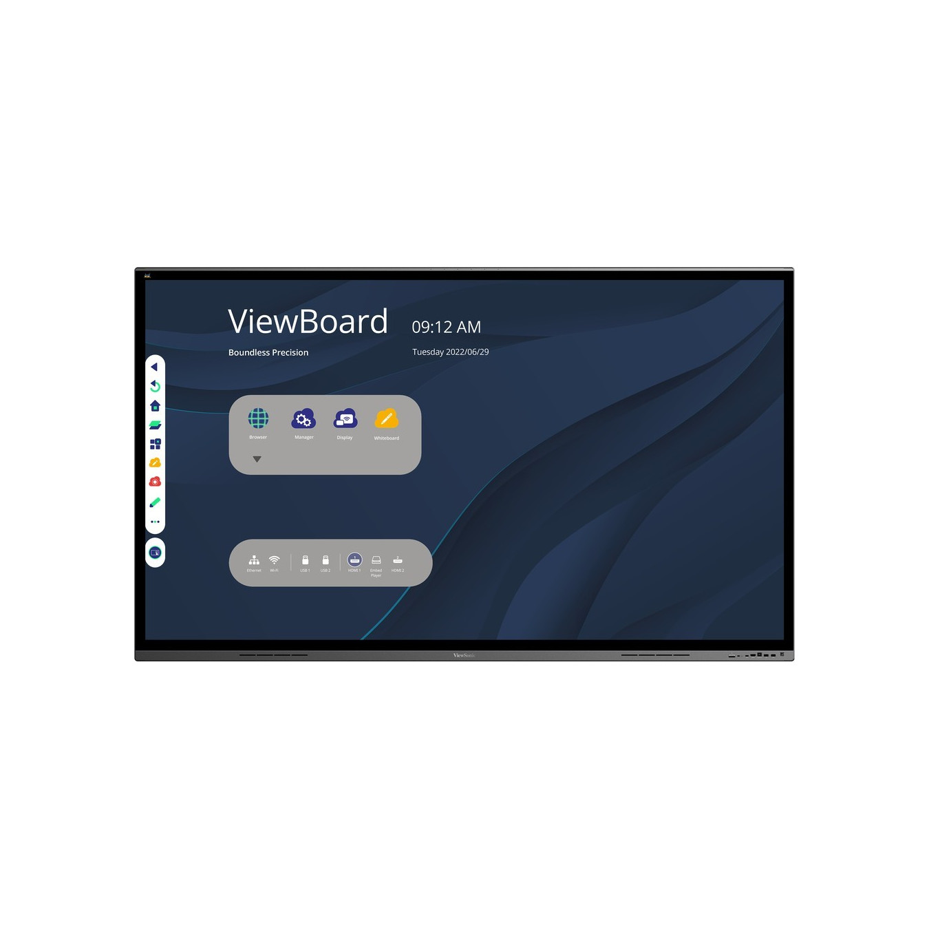 ViewSonic IFP8662 - 86in 4K Interactive Flat Panel - 3840x2160, Android 8.0, USB-C PD 65W, 24W Audio, Black