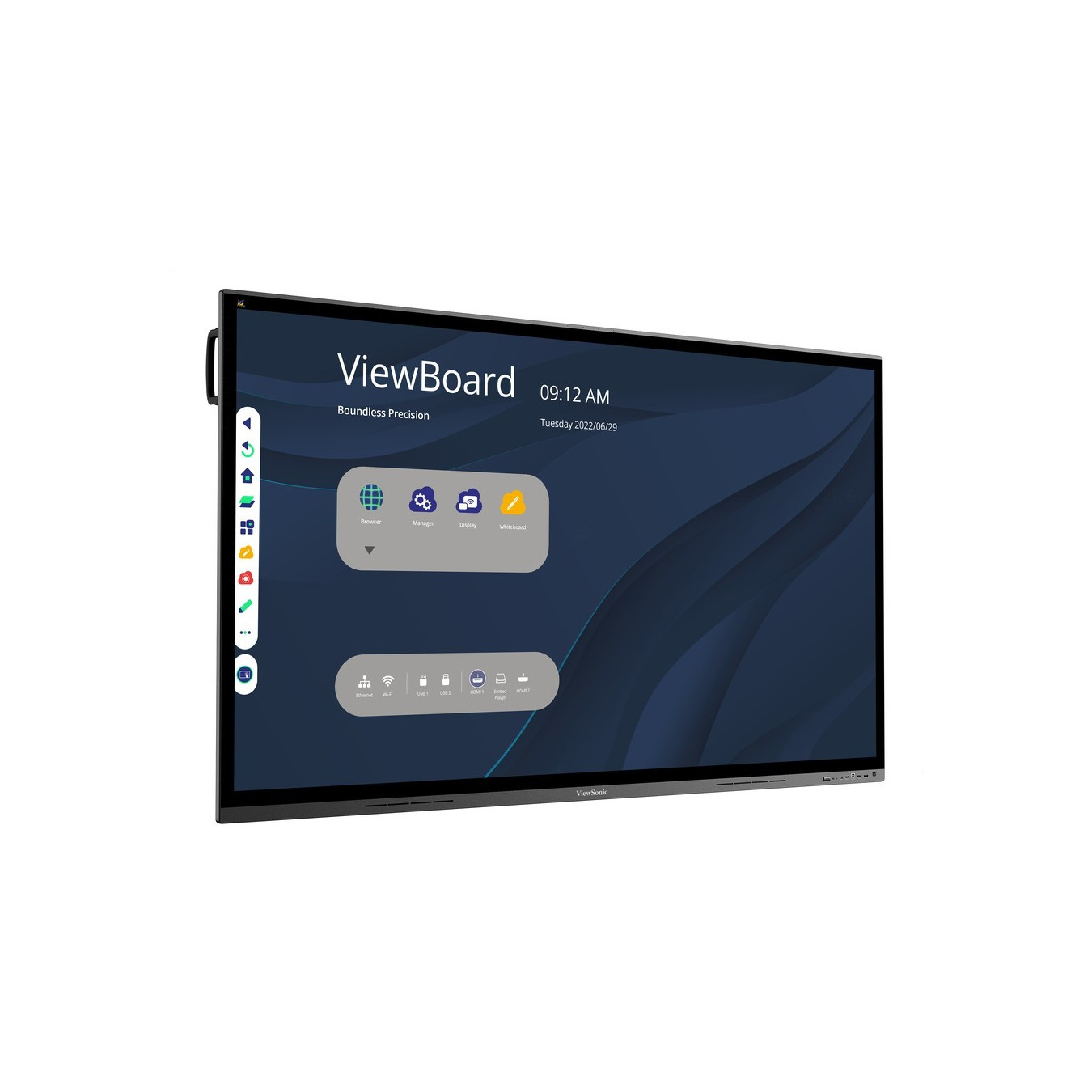 ViewSonic IFP8662 - 86in 4K Interactive Flat Panel - 3840x2160, Android 8.0, USB-C PD 65W, 24W Audio, Black