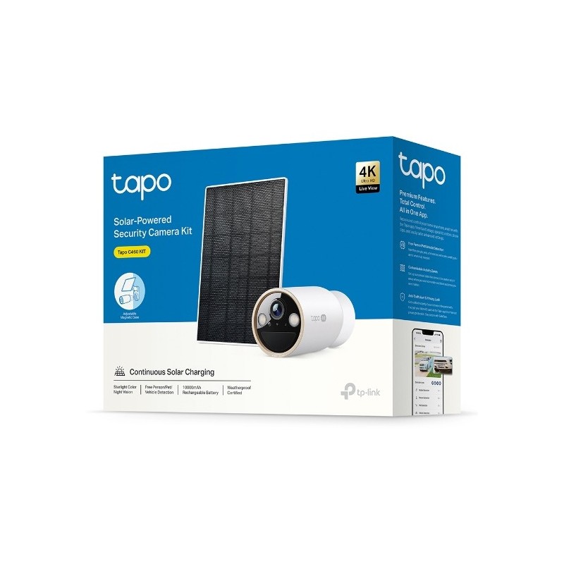 Buy TP-Link Tapo C460 KIT - Solar + Battery 4K 8MP Outdoor Bullet Camera (White)... in Cyprus, Nicosia, Limassol, Larnaka, Pafos