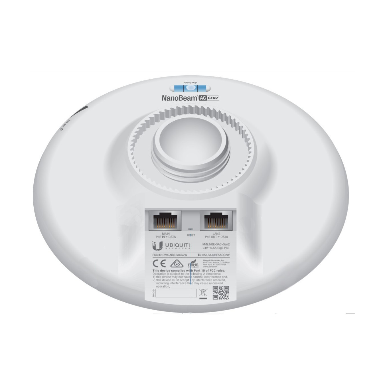 Ubiquiti NanoBeam 5AC Gen2 - 5 GHz Bridge - White, 128MB RAM, 720MHz MIPS — Buy in Cyprus with Fast Delivery