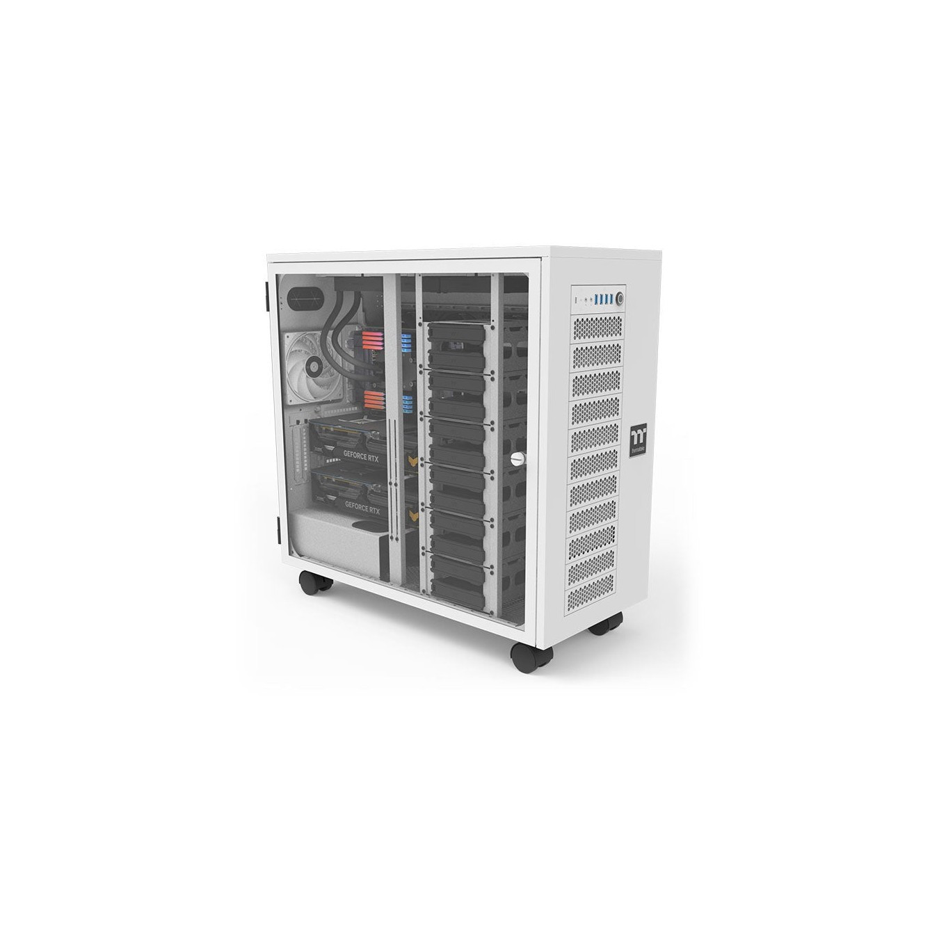 Thermaltake AX700 TG - Full Tower PC Case - Snow White, E-ATX/XL-ATX Support, Tempered Glass
