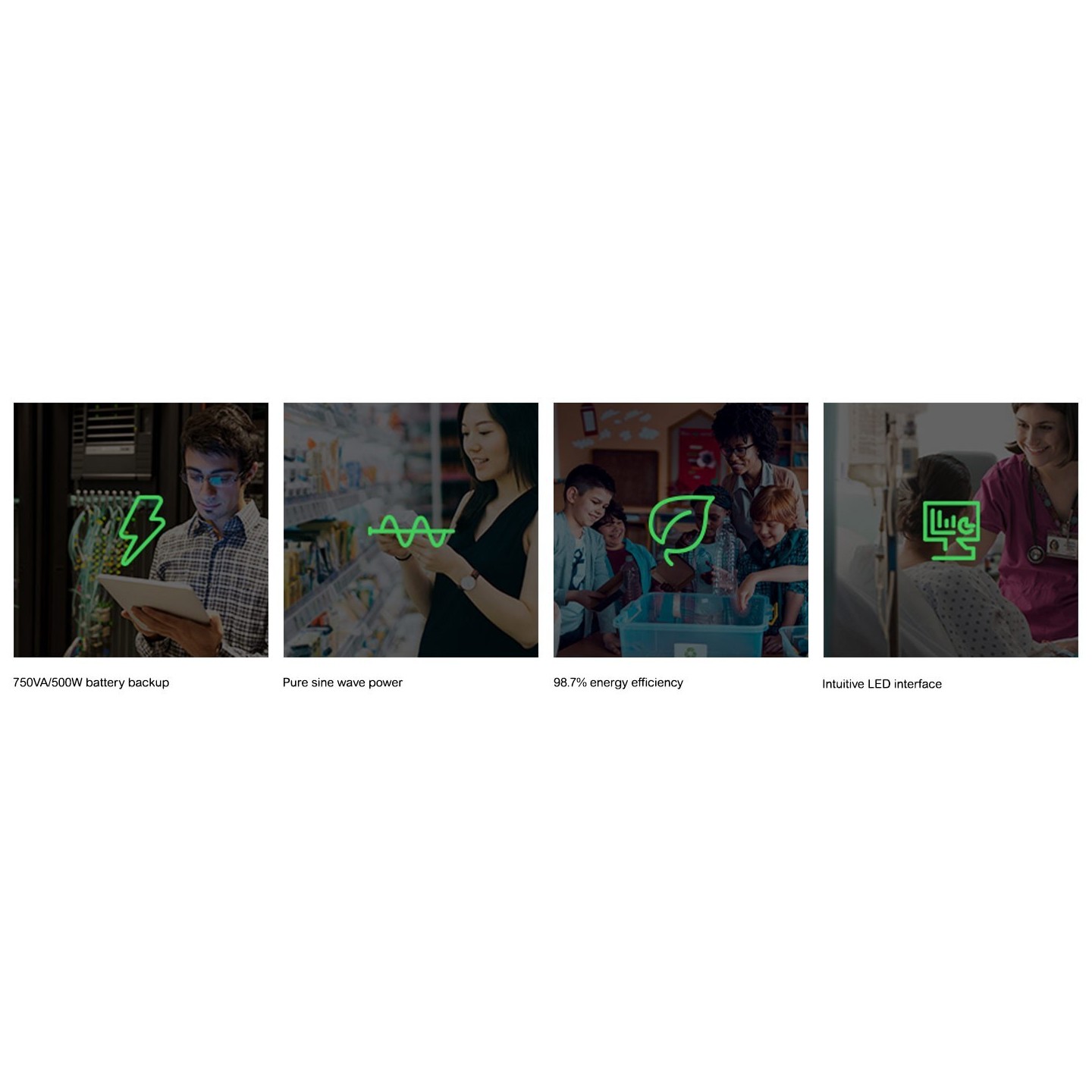 APC Smart-UPS SMT750iC - 750VA/500W Line-Interactive UPS, SmartConnect & SmartSlot, 6x IEC C13, Black, LCD