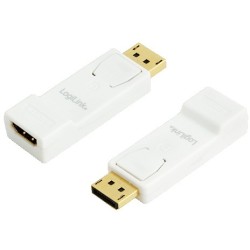 Buy LogiLink DisplayPort to HDMI Adapter - CV0057 - White/Yellow, Locking DP Mal... in Cyprus, Nicosia, Limassol, Larnaka, Pafos