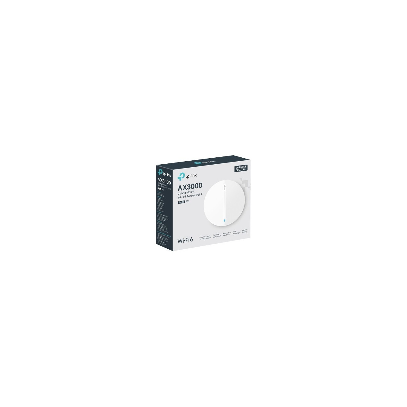 TP-Link Festa F65 AX3000 Access Point - Wi-Fi 6 Dual-Band, White, Up to 3000 Mbps, PoE (IEEE 802.3at)